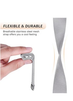 Generic Watch Band Compatible with Huawei Watch GT4 46mm/Watch 4/4 Pro 46mm/GT3/GT3 Pro/GT2 Pro/GT2 46mm 22mm Metal Mesh Stainless Steel Magnetic Replacement Strap  - Image 3