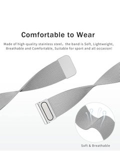 Generic Watch Band Compatible with Huawei Watch GT4 46mm/Watch 4/4 Pro 46mm/GT3/GT3 Pro/GT2 Pro/GT2 46mm 22mm Metal Mesh Stainless Steel Magnetic Replacement Strap  - Image 4