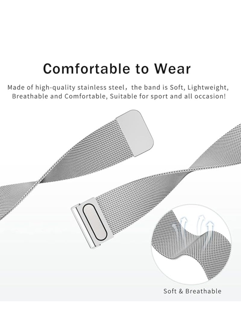 Watch Band Compatible with Huawei Watch GT4 46mm/Watch 4/4 Pro 46mm/GT3/GT3 Pro/GT2 Pro/GT2 46mm 22mm Metal Mesh Stainless Steel Magnetic Replacement Strap  - Image 4