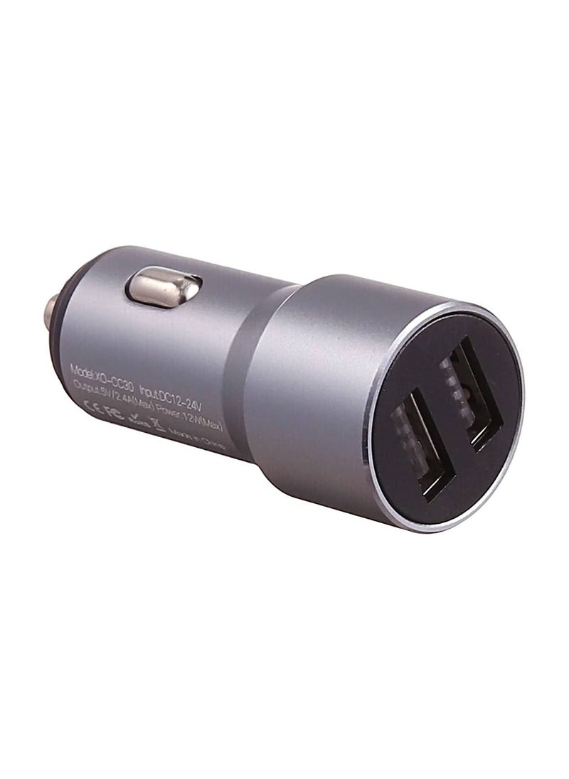 XO XO TZ09 Car Charger with Lightning Cable - Grey  - Image 2
