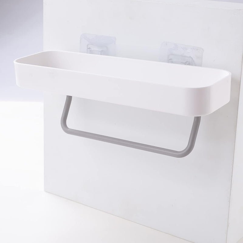 Homestic Homestic Kitchen Organizer with Towel Hanger|Self-Adhesive Towel Holder|Non-Toxic|Easy to Fit Plastic Towel Holder|Multipurpose Wall Mounted Towel Holder for Bathroom & Kitchen|1323|White - Image 1