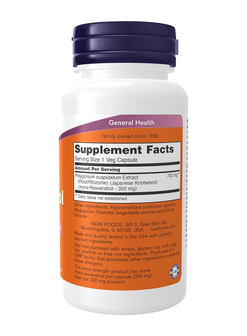 ناو قوة إضافية ريسفيراترول 350 ملجم 60 كبسولة نباتية - Image 2