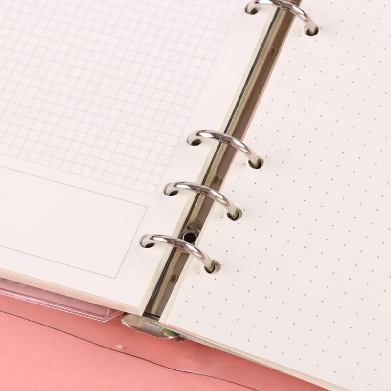 SWOPPERRY Korean Stationery Mini Transparent 3-Hole Binder Spiral Diary Notebook – Cute Kawaii Portable Journal Notebook Agenda for Girls & Students (80+ Pages) (FOOD DAIRY) - Image 1