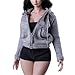 Fremego 16 Scale Female ClothesFemale Zipper Hoodie Coat Top Clothes for 12inch PH TBL JO Worldbox Action Figure Gray - Image 2