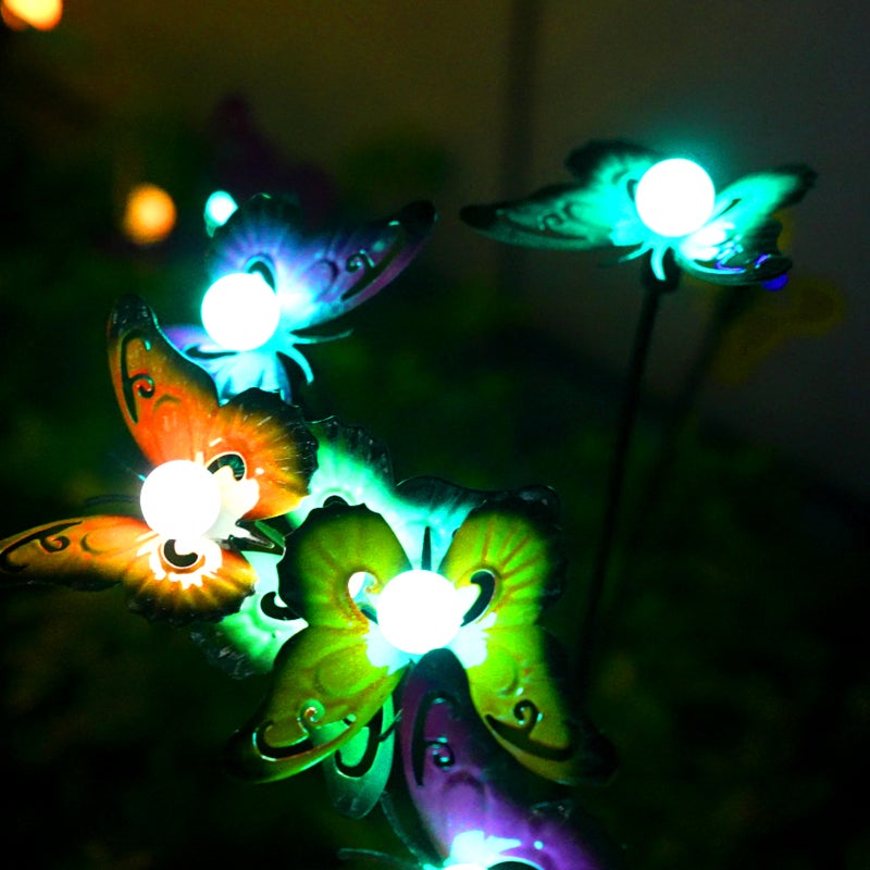 Neoglint Solar Garden Lights Decorative Butterfly Swaying Lawn Lamp Outdoor Landscape Pathway Light IP65 Waterproof Solar Lights for Yard Patio Pathway Lawn - Image 3