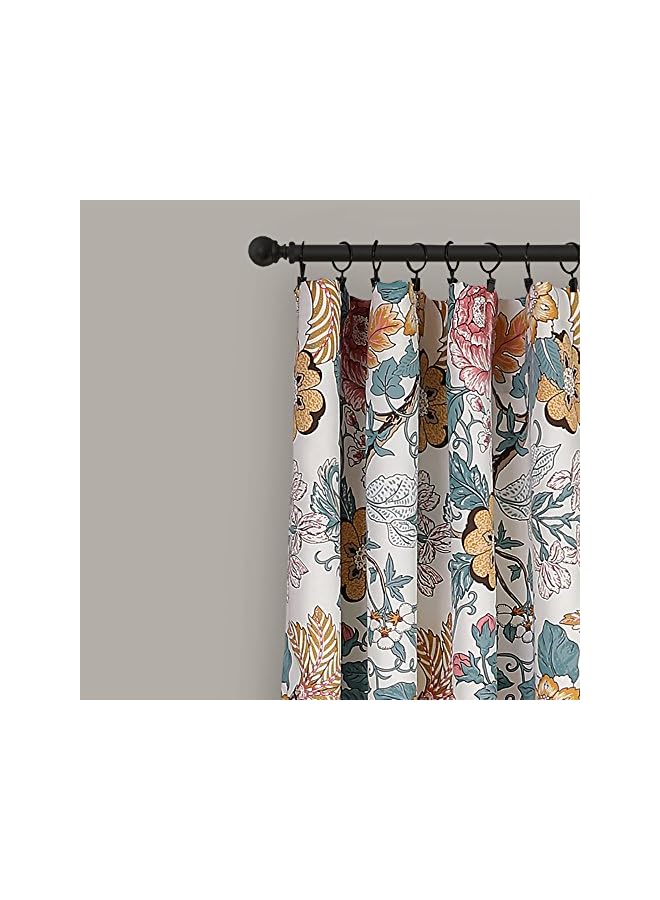 The Bros ستائر سيدني | مجموعة لوحات نوافذ مزهرة لتعتيم الغرفة لغرفة المعيشة، غرفة الطعام، غرفة النوم (زوج)، 84” × 52”، أزرق وأصفر، L، أزرق وأصفر - Image 3