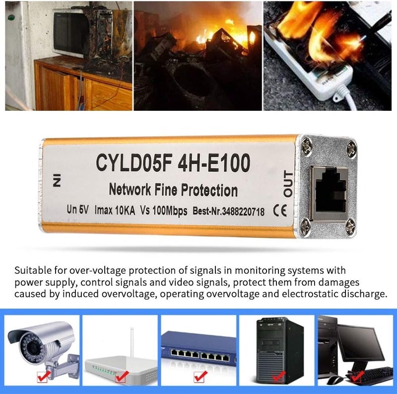 كلاراكو مزود طاقة 5 فولت، حماية من الصواعق، محول RJ45 RJ11، شبكة إيثرنت، واقي من زيادة التيار - Image 4