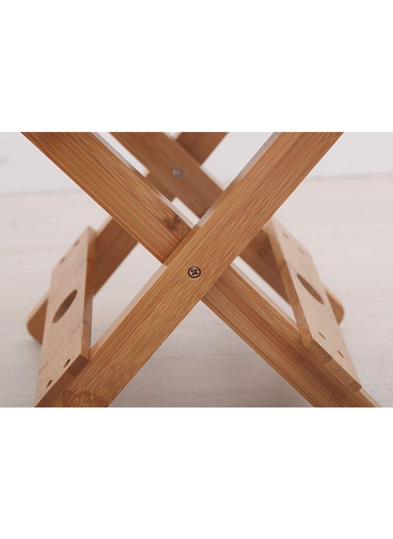 Generic Folding Stool Natural Bamboo Chair Stool for Shaving Foot Rest Shower Picnic Fishing  - Image 5