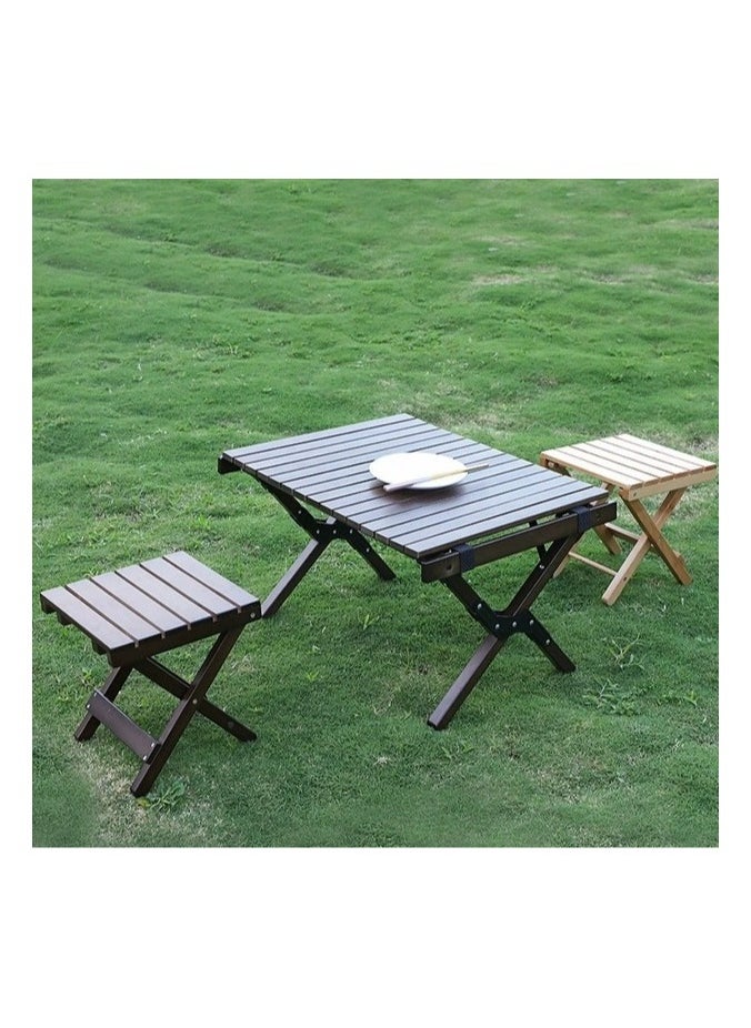 Generic Folding Stool Natural Bamboo Chair Stool for Shaving Foot Rest Shower Picnic Fishing  - Image 3