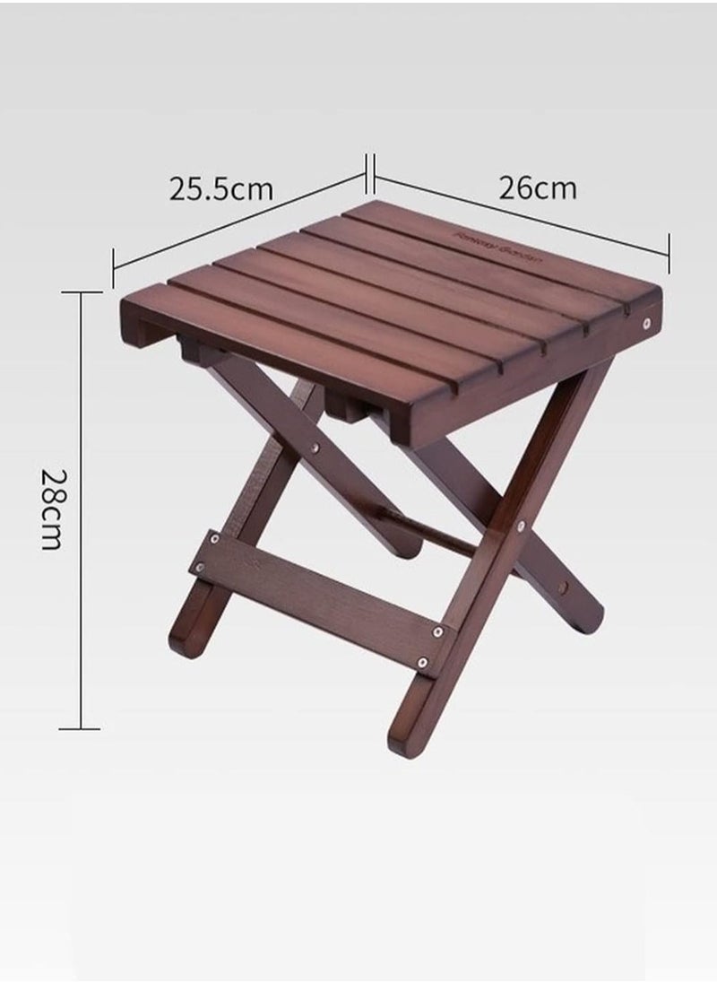 Generic Folding Stool Natural Bamboo Chair Stool for Shaving Foot Rest Shower Picnic Fishing  - Image 2