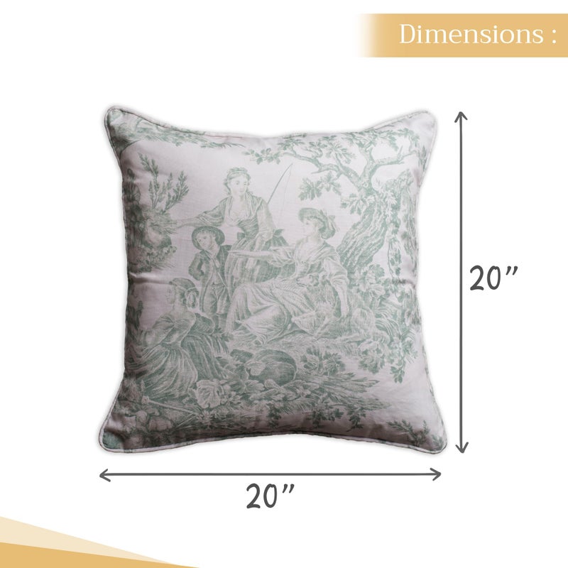 Maison d' Hermine Decorative Pillow Covers 20x20 Inch Square 100% Cotton Throw Pillow Covers with Invisible Zipper for Living Room Couch, Chair, Sofas, Bedroom, Home (The Miller - Antique Green) - Image 5