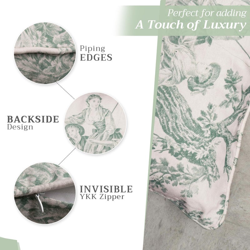 Maison d' Hermine Decorative Pillow Covers 20x20 Inch Square 100% Cotton Throw Pillow Covers with Invisible Zipper for Living Room Couch, Chair, Sofas, Bedroom, Home (The Miller - Antique Green) - Image 4