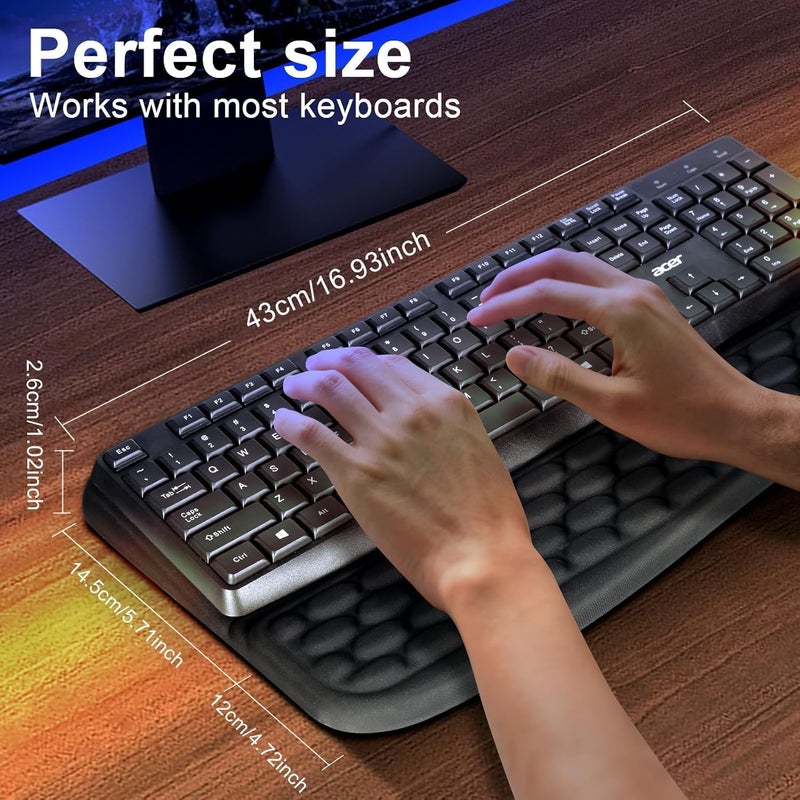 LBMT Ergonomic Keyboard Wrist Pad and Arm Rest for Desk - Comfy Tilted Riser Holder Pad (Black) - Image 2