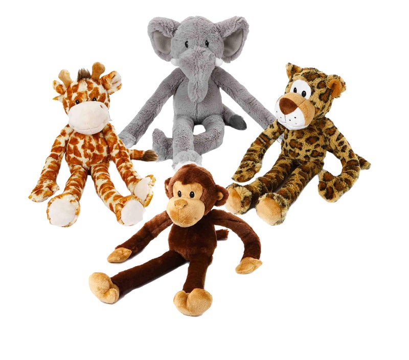 Multipet Swingin Safari 19-Inch Large Plush Dog Toy with Extra Long Arms and Legs with Squeakers - Image 2