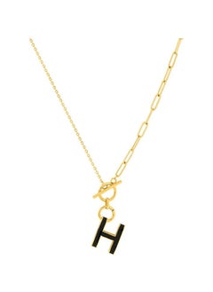 Black H Letter Stainless Steel Golden Pendant Necklace - pzsku/Z5B64167696283118E592Z/45/_/1733223558/ec7e7f56-e054-4c6e-bd9c-632b2defe96a