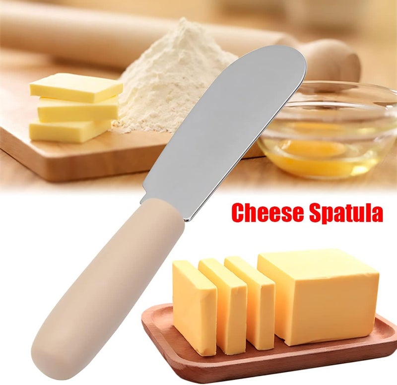 Dadamong 10 Pieces Cheese Spreader Set, Multipurpose Stainless Steel Mini Butter Spreader Knives with Plastic Handle, Bread Sandwich Cream Cheese Condiment Knives, 4 Inches Small Size - Image 5