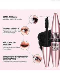 Yabaolian Volumizing Curling 3D Lash Mascara, Waterproof Long Lasting Lengthens Strengthens Mascara, Women Eye Makeup Cosplay Party Use (Black)  - Image 4