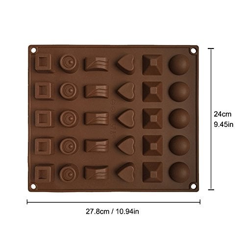Inditradition Silicone 6 Designs Chocolate Candy and Ice Mould, 30 Slots, Brown, Standard Size - 1 Piece - Image 3
