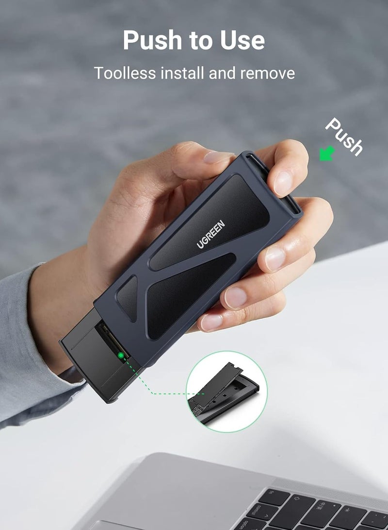 يو جرين حاوية SSD NVMe M.2، حاوية NVMe بدون أدوات، محول NVMe إلى USB بسرعة 10Gbps مع USB 3.2 Gen2، حاوية SSD M2 من الألمنيوم تدعم مفاتيح M و B&M وأحجام 2230/2242/2260/2280 - - Image 5