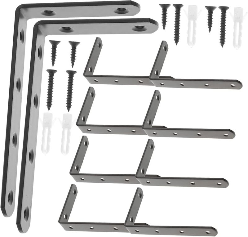 Jojofuny 10pcs Heavy Duty L Shaped Shelf Brackets For Storage Racks Bookshelves Furniture Reinforcement - Image 2