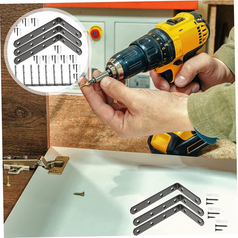 Jojofuny 10pcs Heavy Duty L Shaped Shelf Brackets For Storage Racks Bookshelves Furniture Reinforcement - Image 5