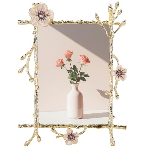 Goutangen Pink 5x7 Picture Frame Metal Decor Ornate Gold Photo Frames with High Definition Glass Front Art Decor Tabletop Display, Gifts Ideas for Women, Horizontally & Vertically - Image 1