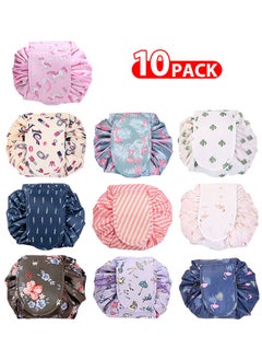 MARGOUN 10 Pack Drawstring Lazy Cosmetic Travel Bag Women Makeup Bag for Travel and Household to Storing Cosmetics  - Image 1