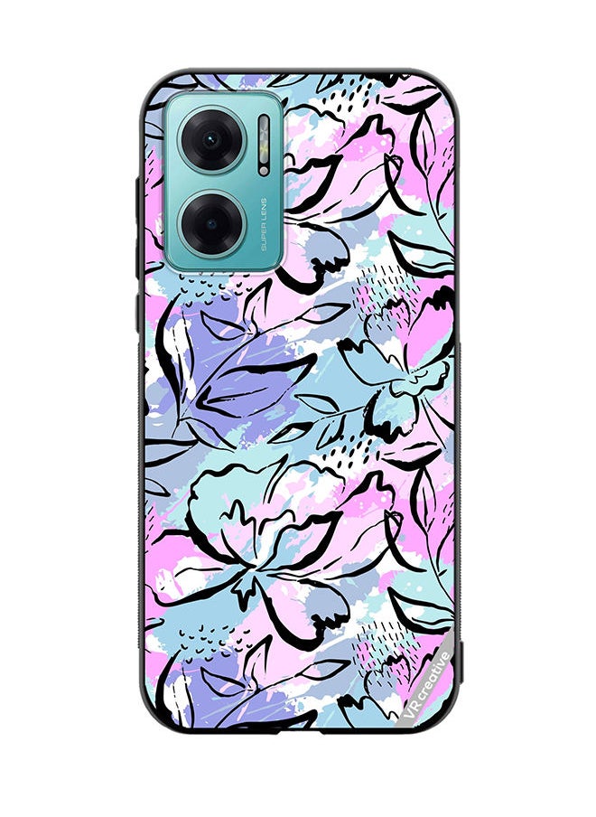VR CREATIVE Protective Case Cover For Xiaomi Redmi Note 11E Abstract Flowers Print Design Multicolour  - Image 1