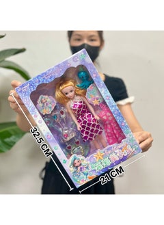 Girls Princess Doll Set Training Institution Gift Set Children's Toy Gift Set-Color:125-208 Deep Sea Beauty Doll [random Color]