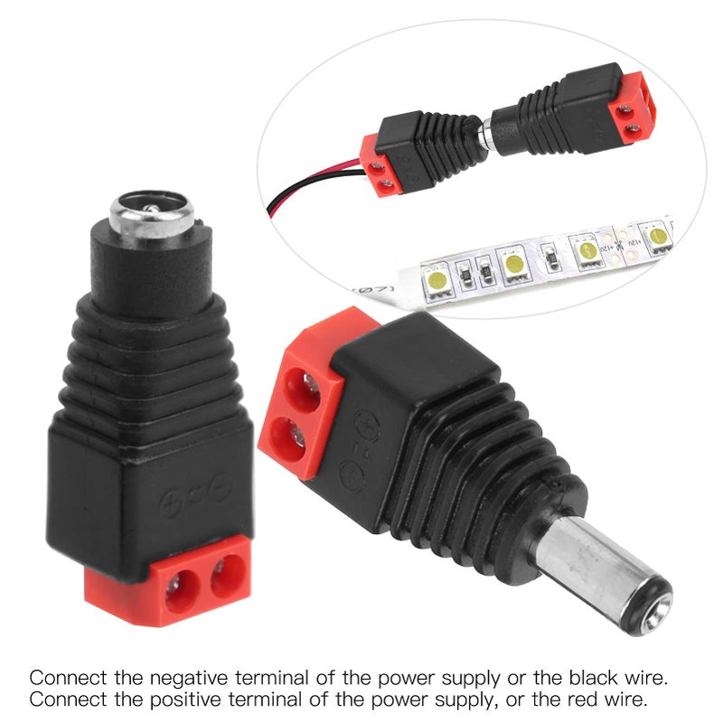موصل طاقة التيار المستمر الأخضر 5.5 × 2.1 مم ذكر/أنثى مقبس محول كاميرا مراقبة ضوء LED 20 أمبير بدون لحام نوع توصيل بالضغط - Image 5