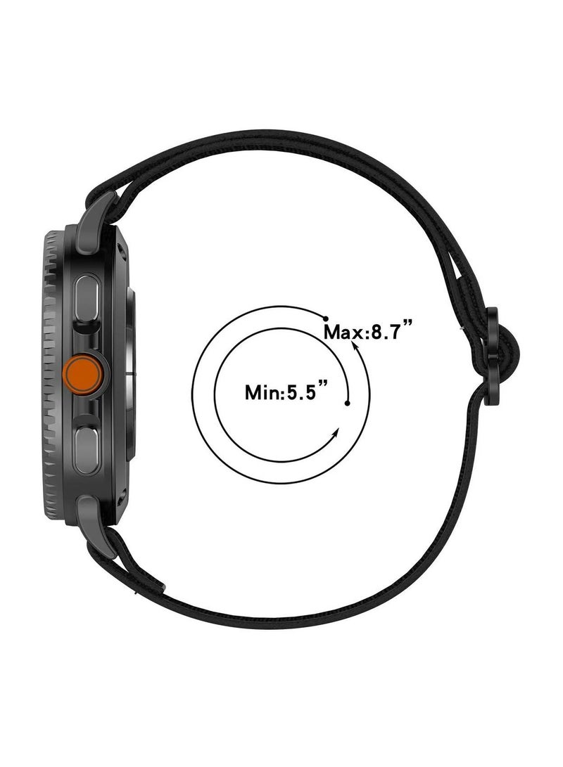 DKNG Samsung Galaxy Watch 8 classic stretch nylon strap, Samsung Galaxy Watch 8 classic stretch canvas strap adapts to both men and women ethnic blue-purple. - Image 4