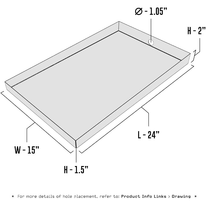 Ice Maker Drain Pan  24" x 15" x 2"  Stainless Steel | Water Damage Prevention | No Leak | Made in The USA | Welded Water Tight | - Image 2