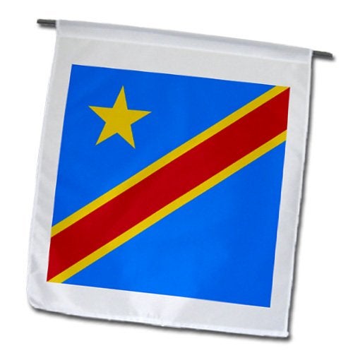 3dRose fl_159800_1 Flag of The Democratic Republic of The Congo-African Blue Diagonal Red Stripe Yellow Star-Africa Garden Flag, 12 by 18-Inch - Image 2