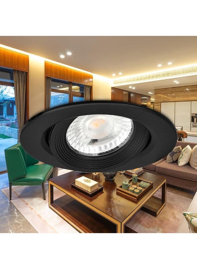 Lynacz Original Recessed LED Spot Lights, 7W Adjustable Tilt Twist Downlights, Ultra Slim, Non Dimmable 220-240V, for Kitchen, Bedroom, Living Room, 2-Year Warranty (4 Pack Black Body 3000k Warm white) - Image 4