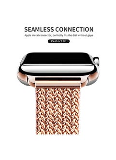 O Ozone Slim Metal Straps Compatible With Apple Watch Series 10 9 8 7 6 5 4 SE, 38/40/41/42mm Thin Narrow Stainless Steel Mesh Milanese Metal Replacement Strap for Women - Gold  - Image 3