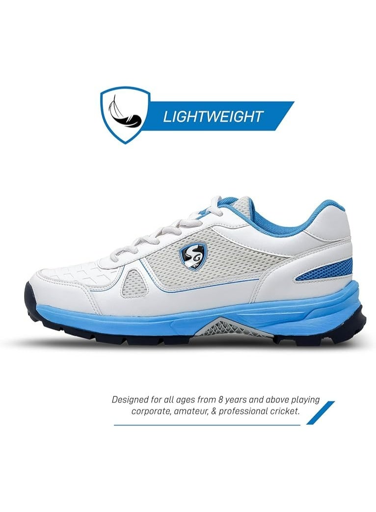 SG SCORER 6.0 Cricket Shoe (Color: White, Aqua & Black, Size: UK10/ US11/ EU44) | For Mens & Boys | Material: Mesh & PU | Breathable Mesh | Outsole Rubber for Flexible Grip - Image 2
