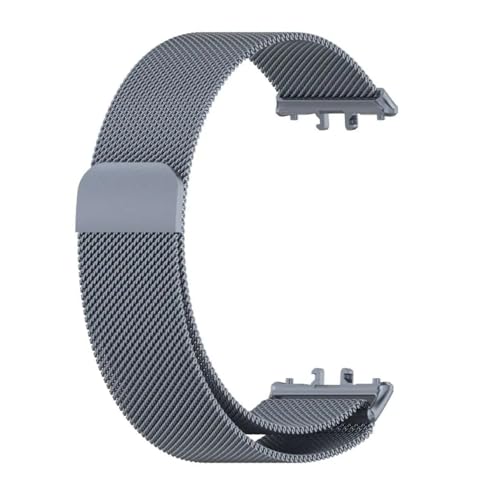 T TECLUSIVE Luxury Metal Magnetic Strap Band Compatible for Galaxy Fit 3 | Adjustable Magnetic Loop Band Chain for Galaxy Watch Fit 3 (Grey) - Image 1