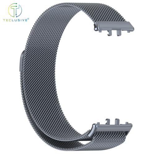T TECLUSIVE Luxury Metal Magnetic Strap Band Compatible for Galaxy Fit 3 | Adjustable Magnetic Loop Band Chain for Galaxy Watch Fit 3 (Grey) - Image 5