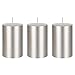 MEGA CANDLES Mega Candles 3 pcs Unscented Silver Round Pillar Candle, Hand Poured Premium Wax Candles 2 Inch x 3 Inch, - Image 2
