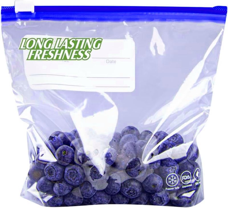 VONITY Pack Of 5 Ziplock Pouch Veg Bag Food Storage ReUsable Bag Safe for Freezer Transparent BPA Free MultiPurpose Storage Bag Fridge Zipper Pouches BPA Free Size11 X 12 PINK C3995 - Image 2
