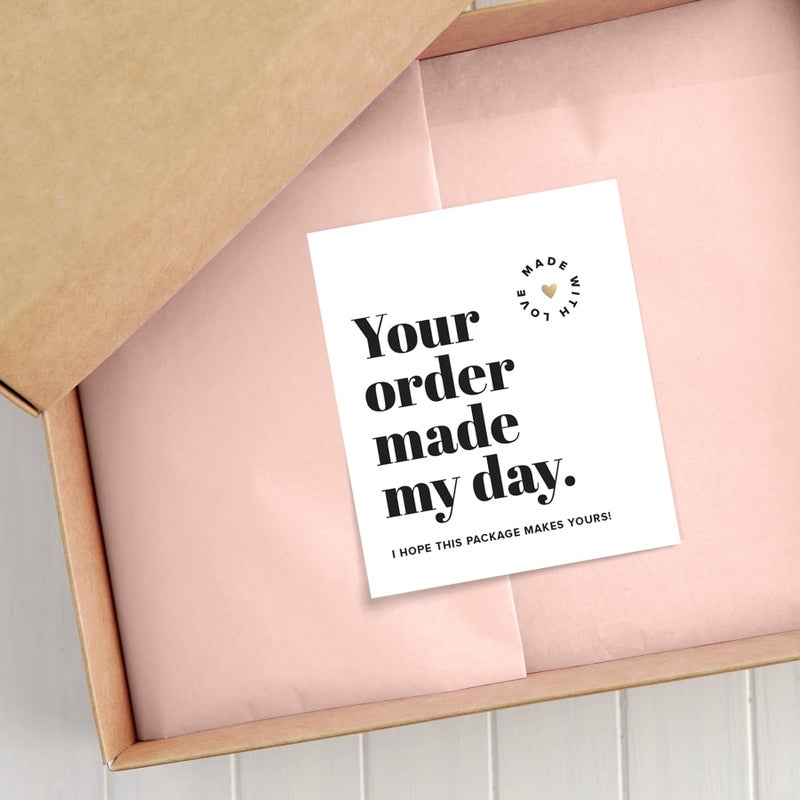 ThreeKin Collective Thank You Cards for Small Business, 3x3.5, 100 Bulk Pack - Essential Packaging Supplies & Must-Haves for Customer Appreciation, Thank You Notes for Supporting My Small Business Cards, USA Owned - Image 4