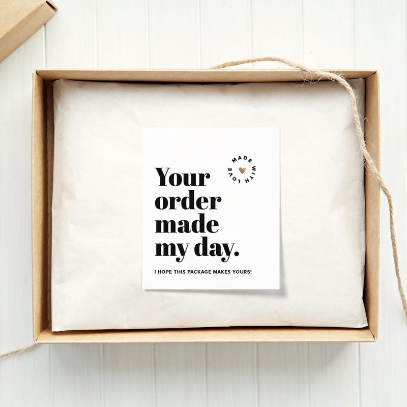 ThreeKin Collective Thank You Cards for Small Business, 3x3.5, 100 Bulk Pack - Essential Packaging Supplies & Must-Haves for Customer Appreciation, Thank You Notes for Supporting My Small Business Cards, USA Owned - Image 5