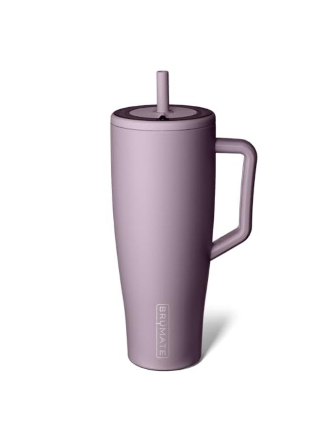 BrÃ¼Mate برميت إيرا 40 أونصة كوب مع مقبض وقشة 100% مضاد للتسرب زجاجة ماء مع غطاء وقشة مرنة من الفولاذ المقاوم للصدأ صديقة لحامل الأكواب 40 أونصة ليلك داكست - Image 1