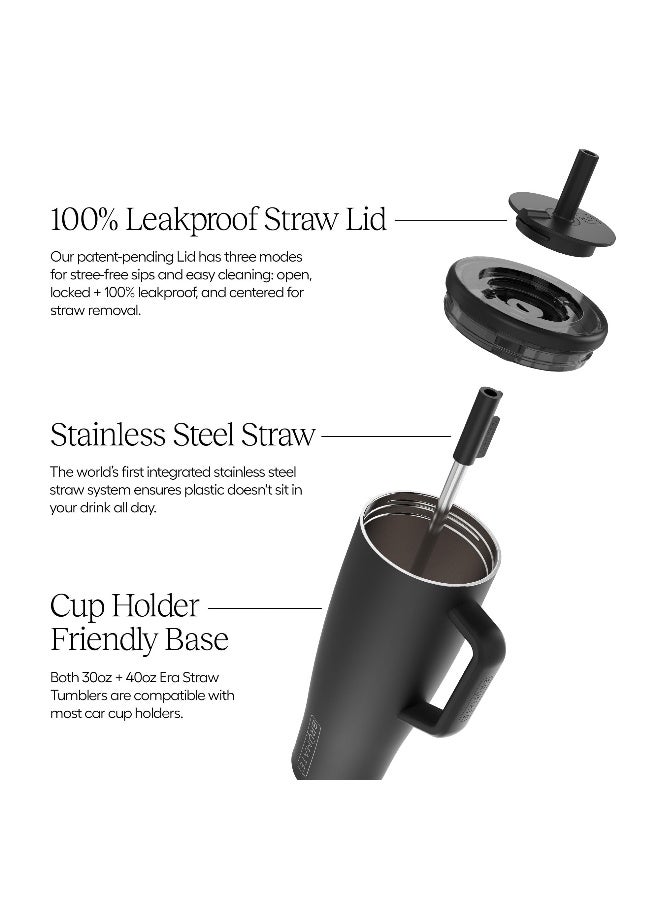 BrÃ¼Mate برميت إيرا 40 أونصة كوب مع مقبض وقشة 100% مضاد للتسرب زجاجة ماء مع غطاء وقشة مرنة من الفولاذ المقاوم للصدأ صديقة لحامل الأكواب 40 أونصة ليلك داكست - Image 2