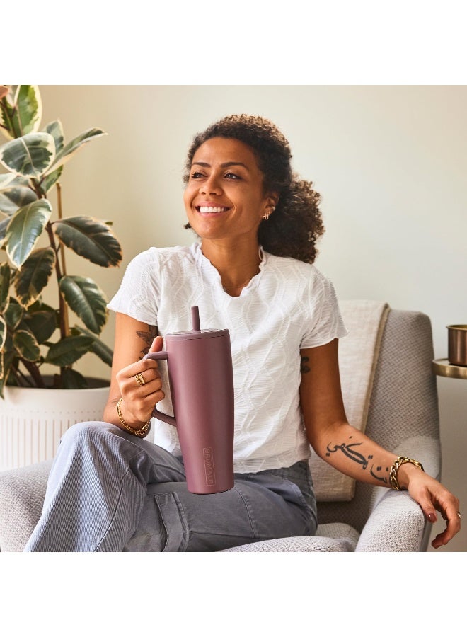 BrÃ¼Mate برميت إيرا 40 أونصة كوب مع مقبض وقشة 100% مضاد للتسرب زجاجة ماء مع غطاء وقشة مرنة من الفولاذ المقاوم للصدأ صديقة لحامل الأكواب 40 أونصة ليلك داكست - Image 4