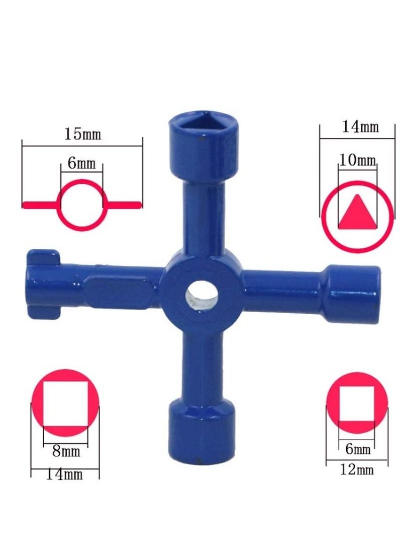 SYOSI - Key Wrench Cross Switch Alloy Universal Square Wrench Tool for Elevator Electrical Cupboard Box Cabinet socket wrench Keys Gas Meter Keys Utility 4-Way Keys for Multi-application - Image 1