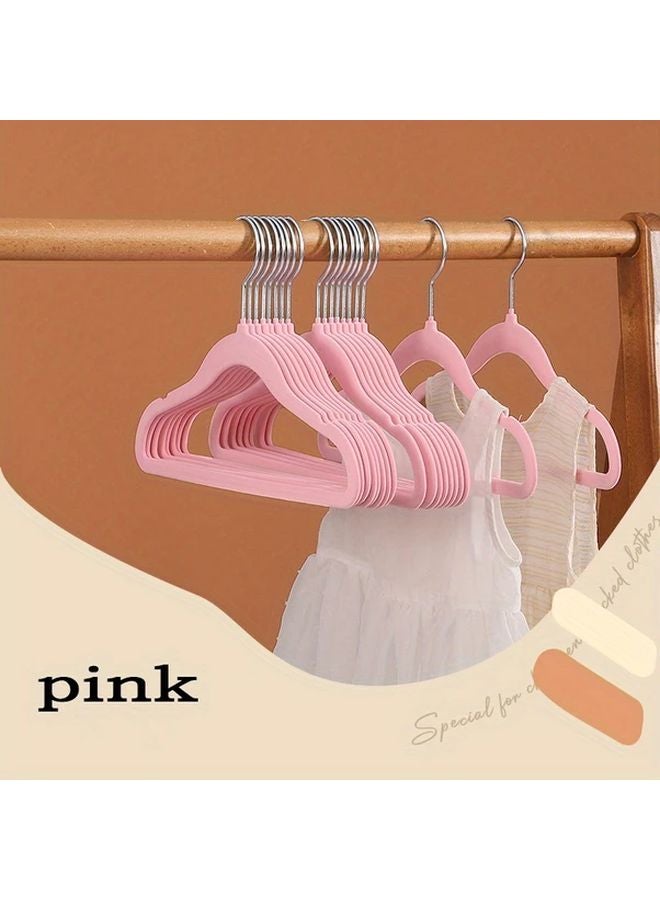 15pcs Pink Plastic Hangers Non Slip Kids Clothes Durable Lightweight Storage - Image 1