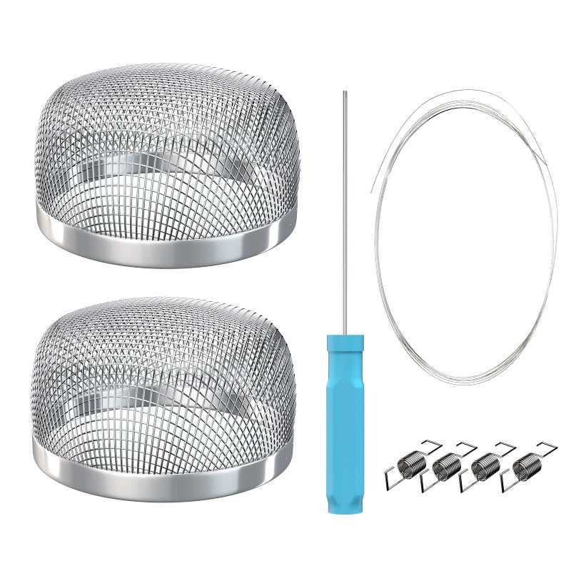 BougeRV RV Furnace Vent ScreenRV Trailer Water Heater Cover Stainless Steel Circle Mesh Screen RV Accessories RV Parts 2 Packs