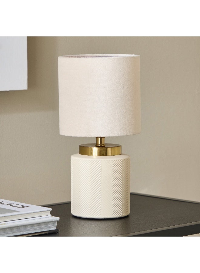 Home Box P Emzie Ceramic Table Lamp with Velvet Shade - 29.5 cm  - Image 2