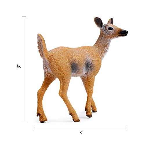 RESTCLOUD Deer Figurines Cake Toppers, Deer Toys Figure, Small Woodland Animals Set of 9 - Image 4